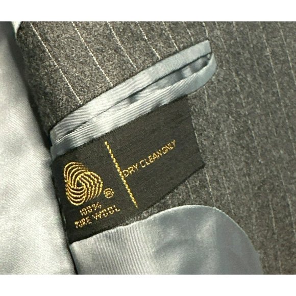 VTG The Hub Men's Blazer 2 Button Gray 100% Wool Sport Coat SZ Unknown - Picture 8 of 9